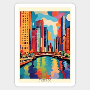 fauvism art of chicago city usa 3 Sticker